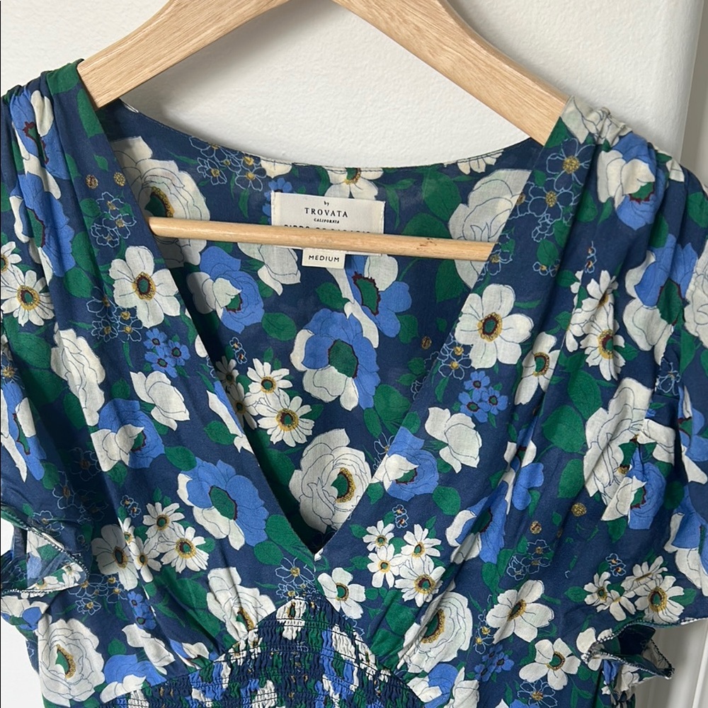 Trovata Blue and Green Floral Dress